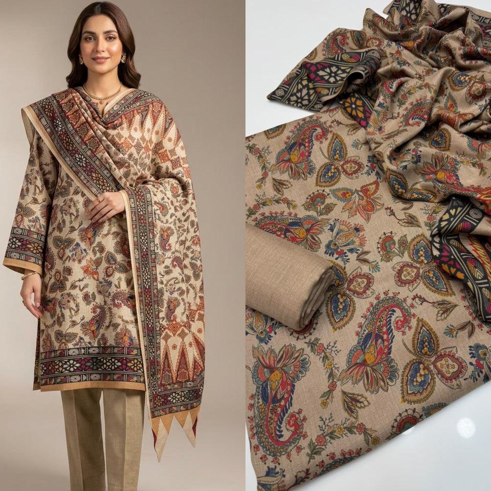 kalamkari Pashmina wool Dress