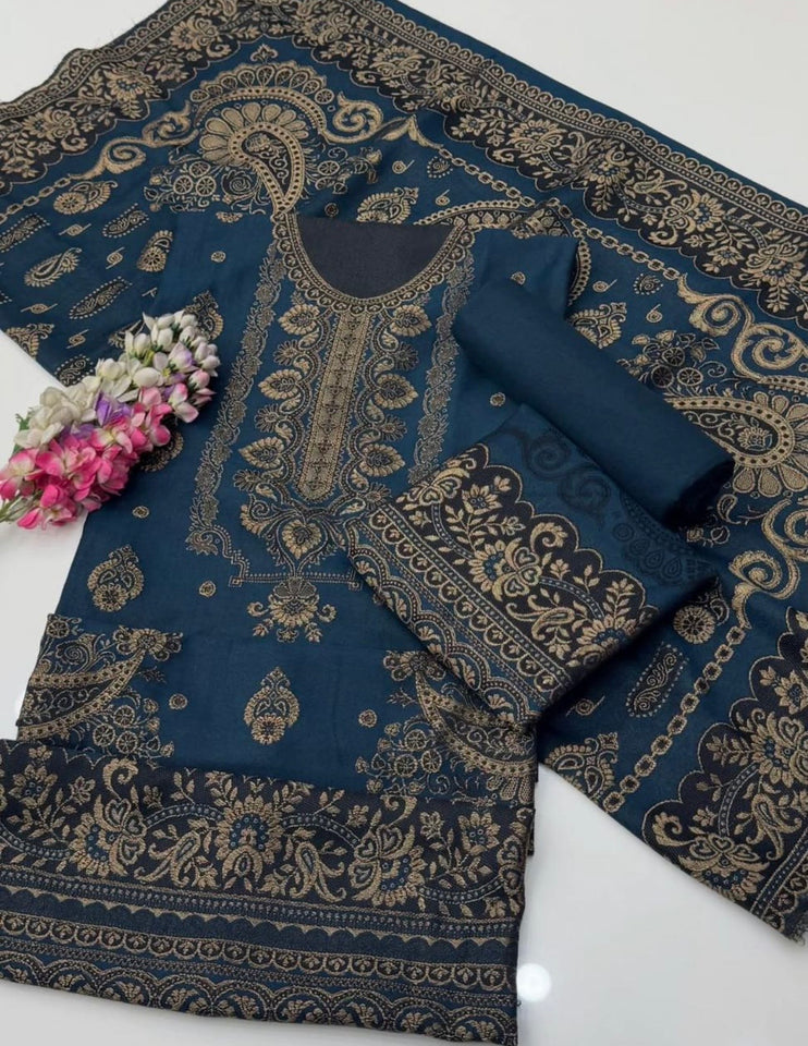 Pashmina wool Jaquard Dress