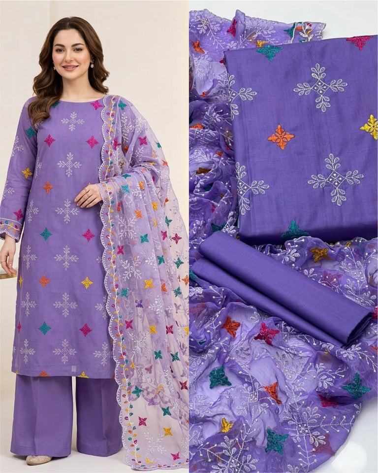 Lanw Embroidery 3 pc Dress