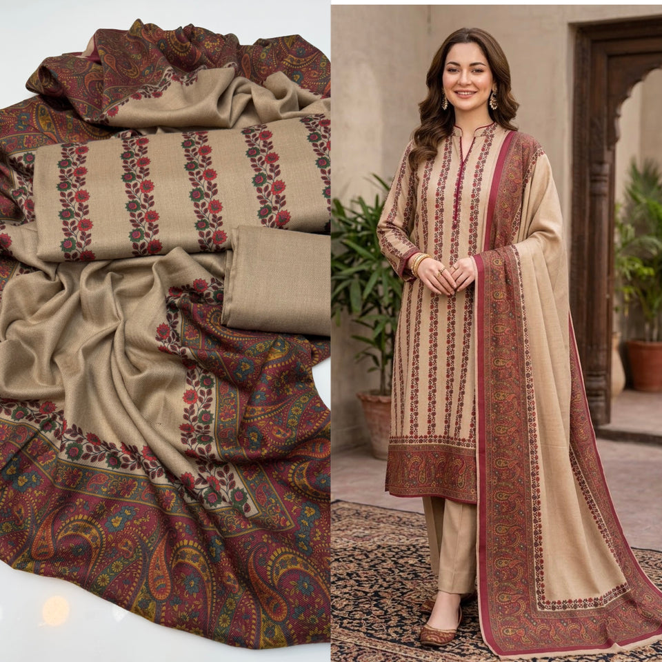 kalamkari Pashmina wool Dress