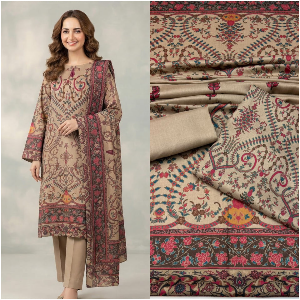 kalamkari Pashmina wool Dress