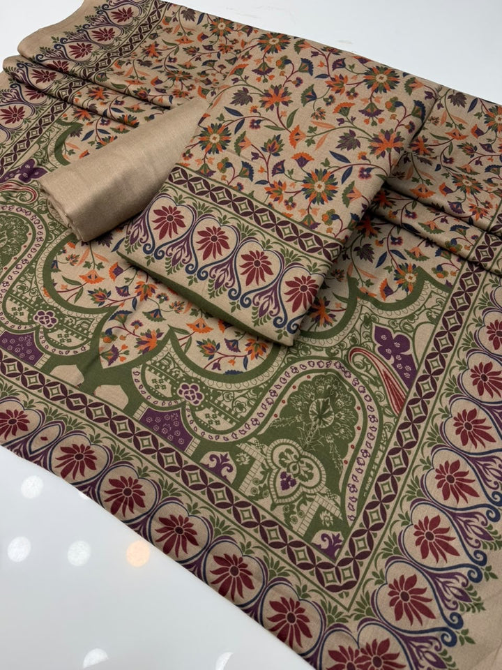 kalamkari Pashmina wool Dress