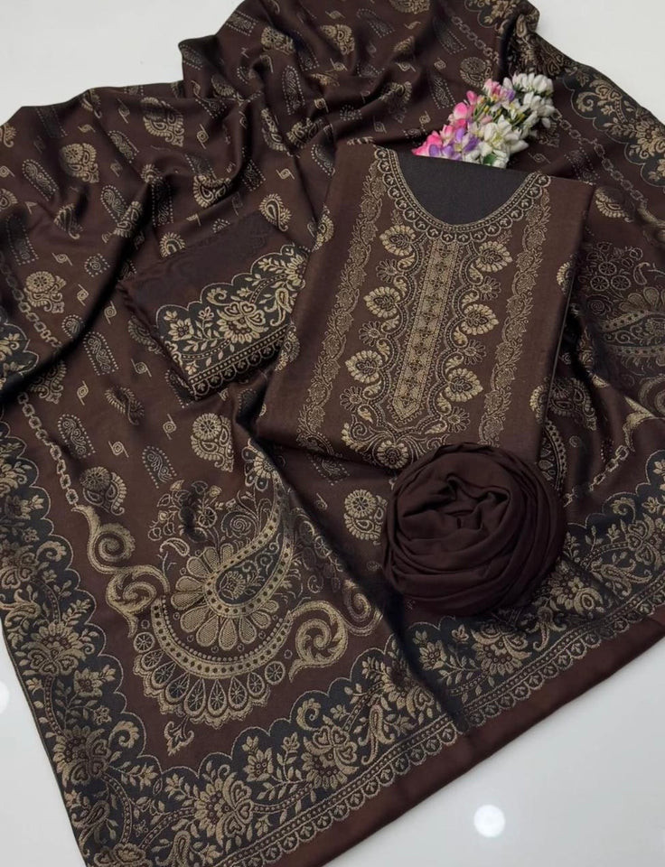Pashmina wool Jaquard Dress
