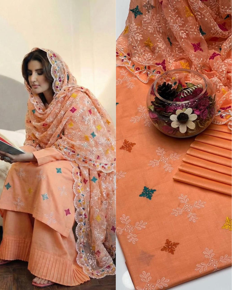 Lanw Embroidery 3 pc Dress