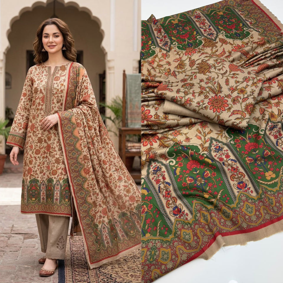 kalamkari Pashmina wool Dress