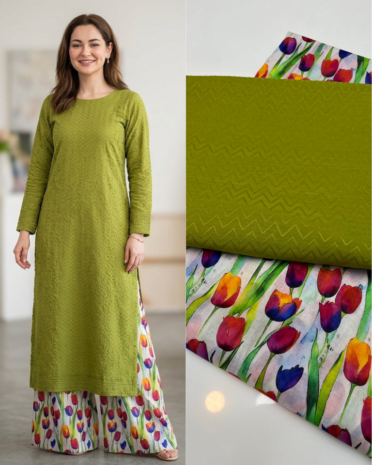 Chikan kari 2 pc Dress