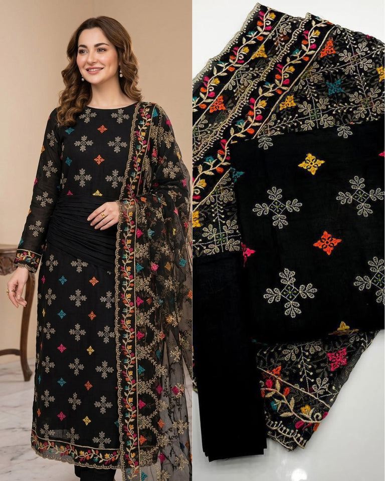Lanw Embroidery 3 pc Dress