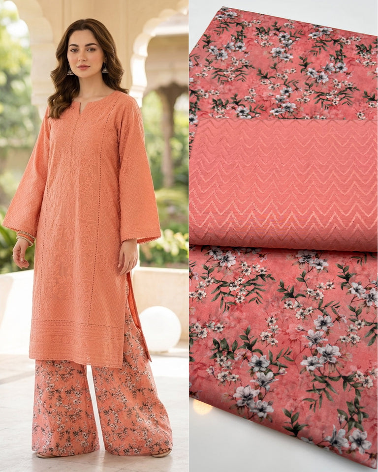 Chikan kari 2 pc Dress